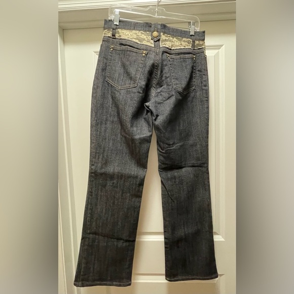 V Cristina Denim Suit-Lace Detail and Jeweled Buttons. - Picture 13 of 16